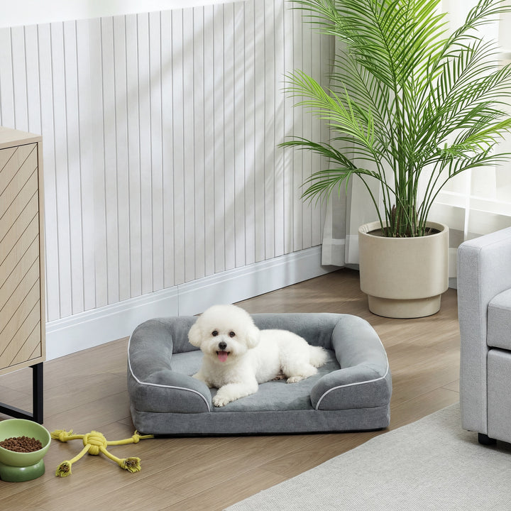 Dog Sofa Bed, Washable Pet Bed with Removable Cover and Non-Slip Botto