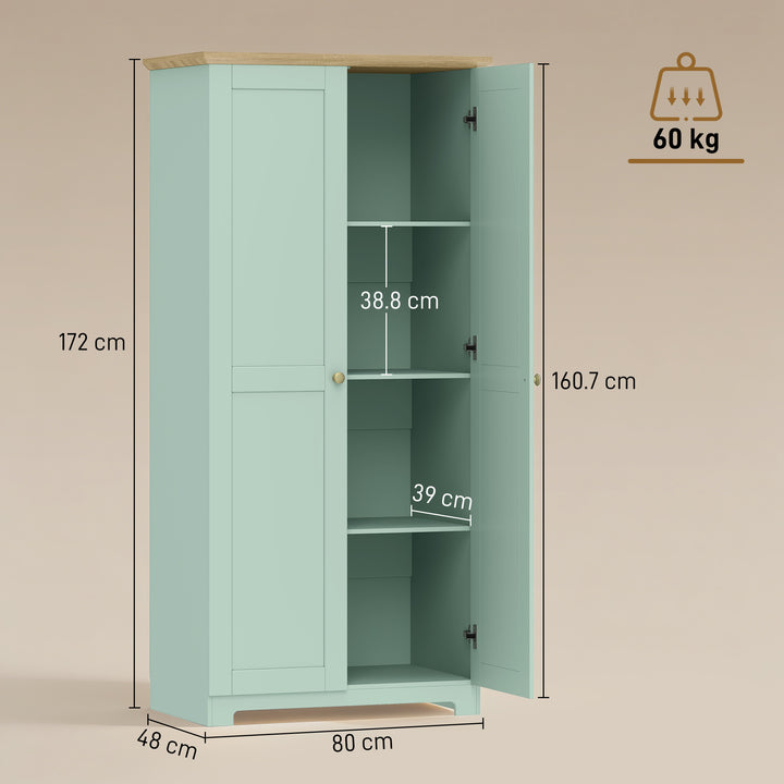 Kitchen Cupboard, 172cm Freestanding Storage Cabinet with Doors and Sh