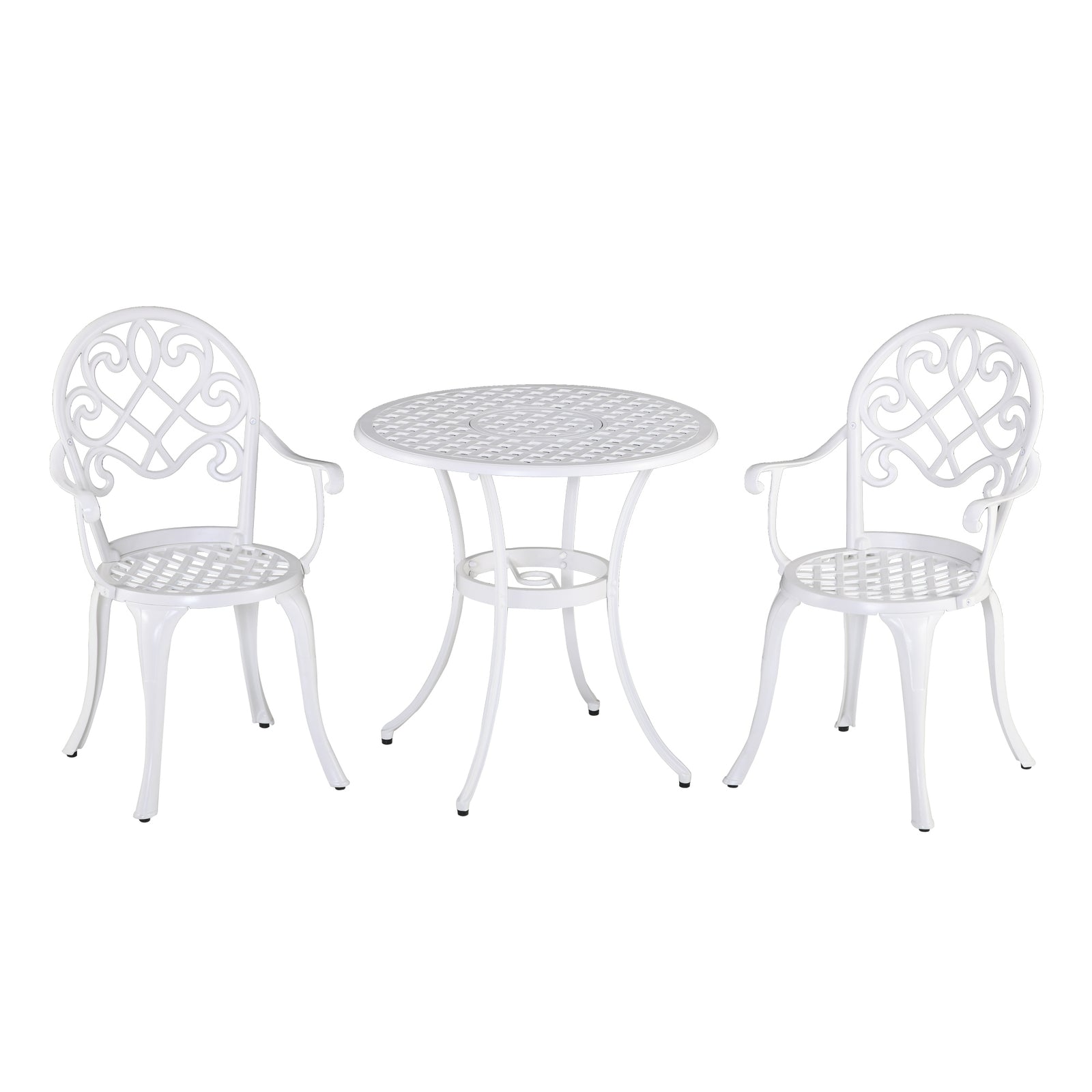 Three-Piece Elegant Aluminium Garden Set - White