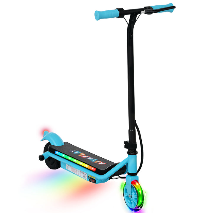 Electric Scooter for Kids Ages 6-14, with Dual Brakes, Flash Wheel and Colourful Light, Kids Electric Scooter E Scooter, Up to 12 KM/H & 10 KM, Blue