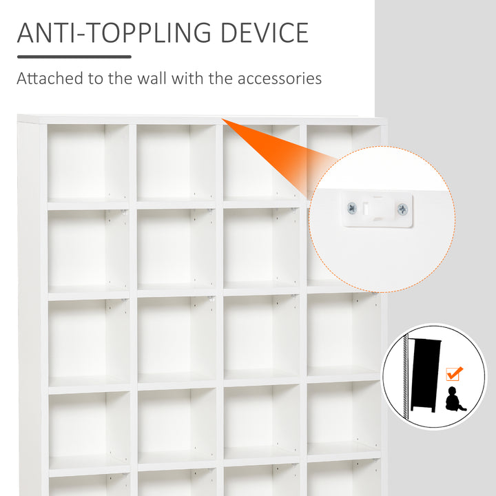 MCL CD Storage Unit with Adjustable Shelves, 89 x 130.5 cm, White