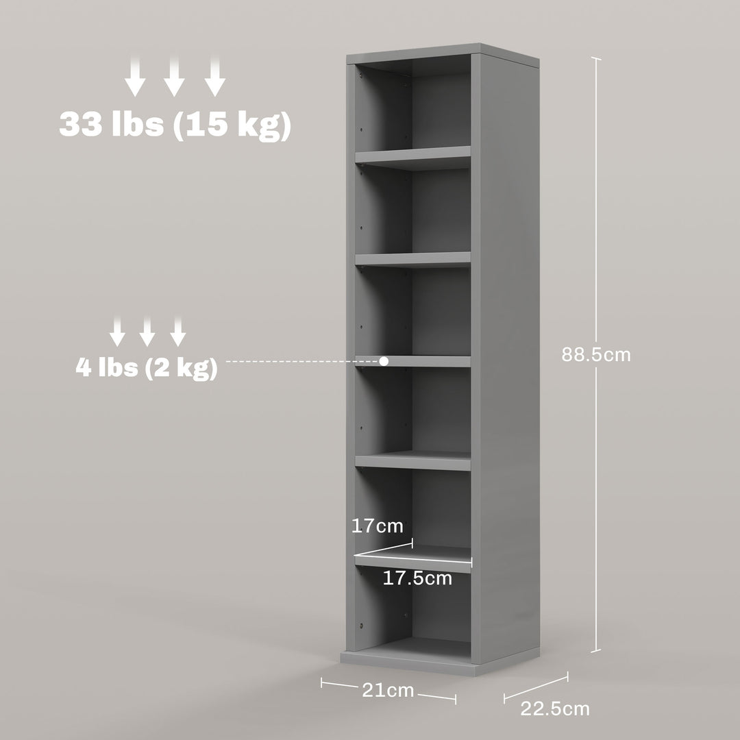 Set of 2 CD Media Display Shelf Unit Tower Rack with Adjustable Shelve