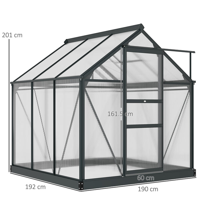 Outsunny 6 x 6 ft Clear Polycarbonate Greenhouse Large Walk