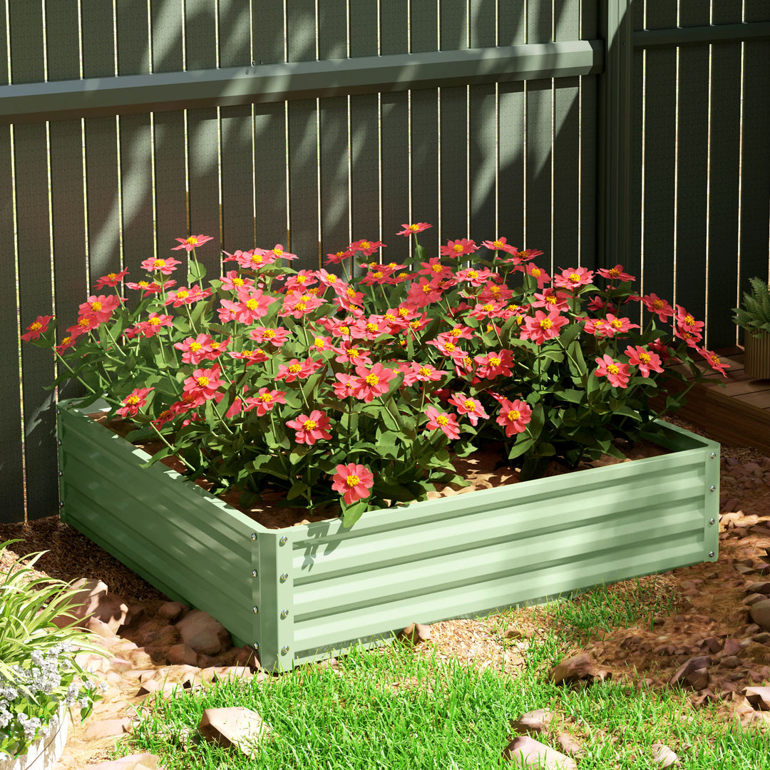 Square Raised Garden Bed Box with Weatherized Steel Frame for Vegetabl