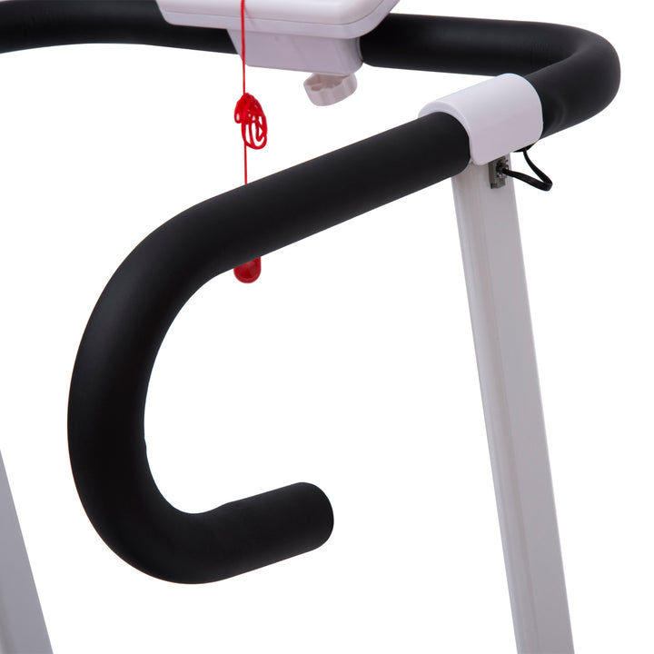 Folding Treadmill with Incline, Walking Pad Treadmill for Home, 1-10km/h Under Desk Running Machine with LCD Display and Wheels, No Assembly, White