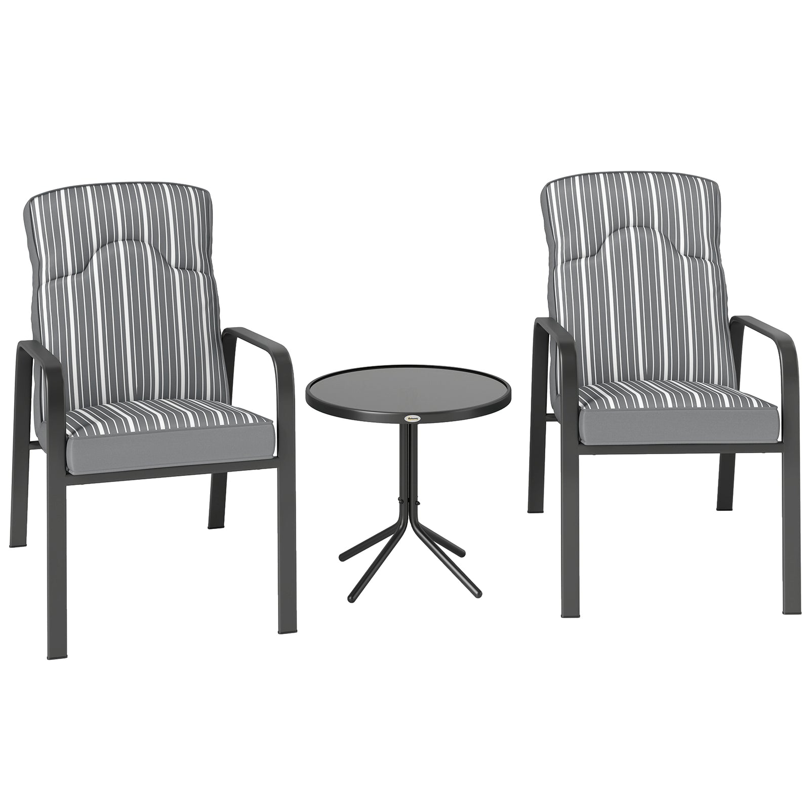 Three-Piece Reclining Chair Set - Grey
