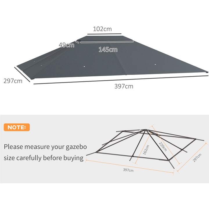 Outsunny Gazebo Canopy Replacement Cover 3 x 4m, Top Cover Only, Water