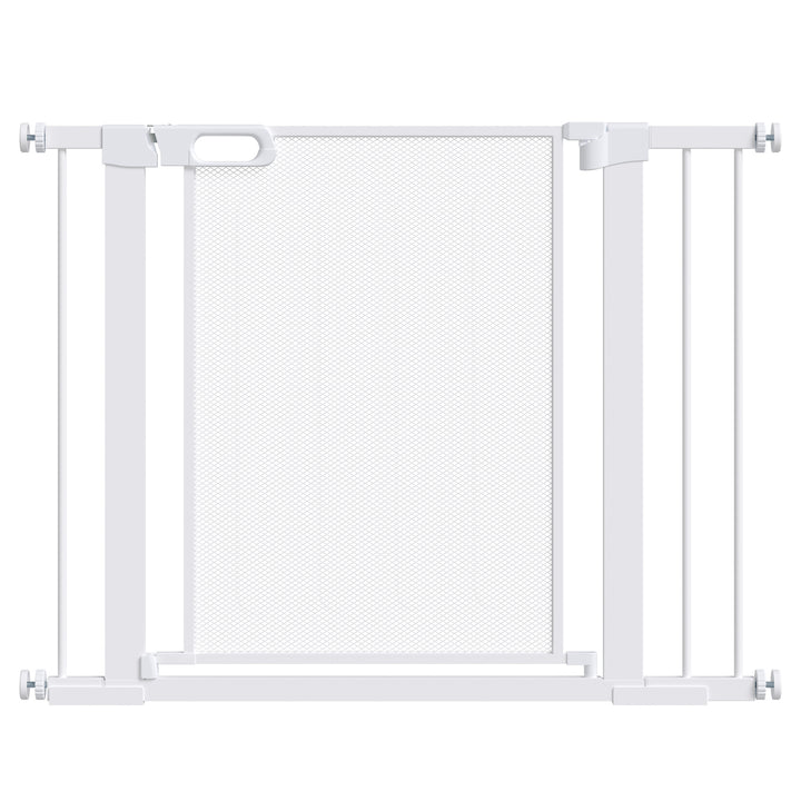 MCL Pet Safety Gate, for Doorways, Staircases, Hallways, with Extensions Kit, 75-103cm - White