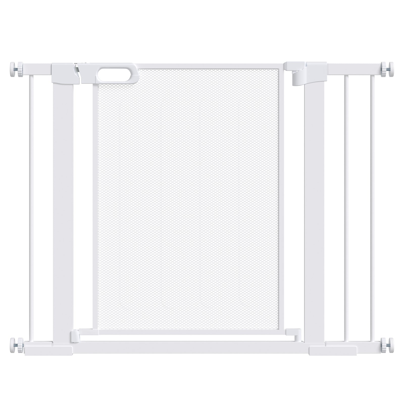 Pet Safety Gate, for Doorways, Staircases, Hallways, with Extensions Kit, 75-103cm - White