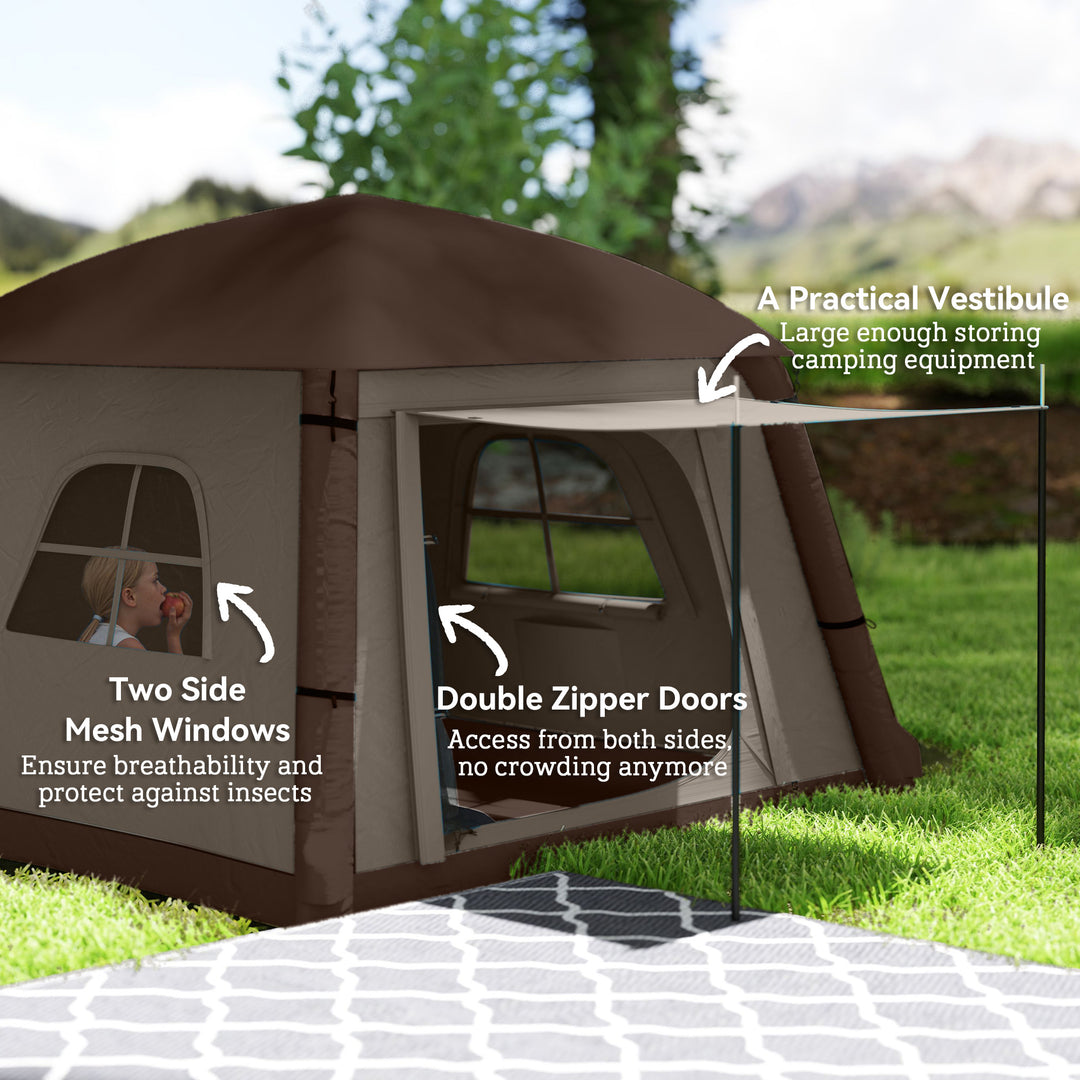 Blow Up Tent w/ Hand Pump, Inflatable Camping Tent, Easy Setup 1/2 Per
