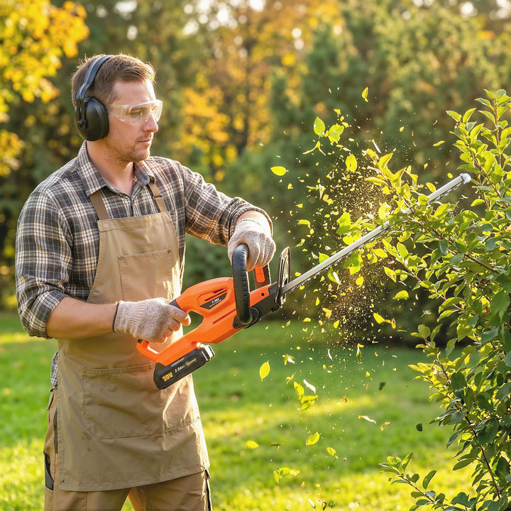 20" Cordless Hedge Trimmer, 18V Electric Hedge Cutter with 51cm Dual A