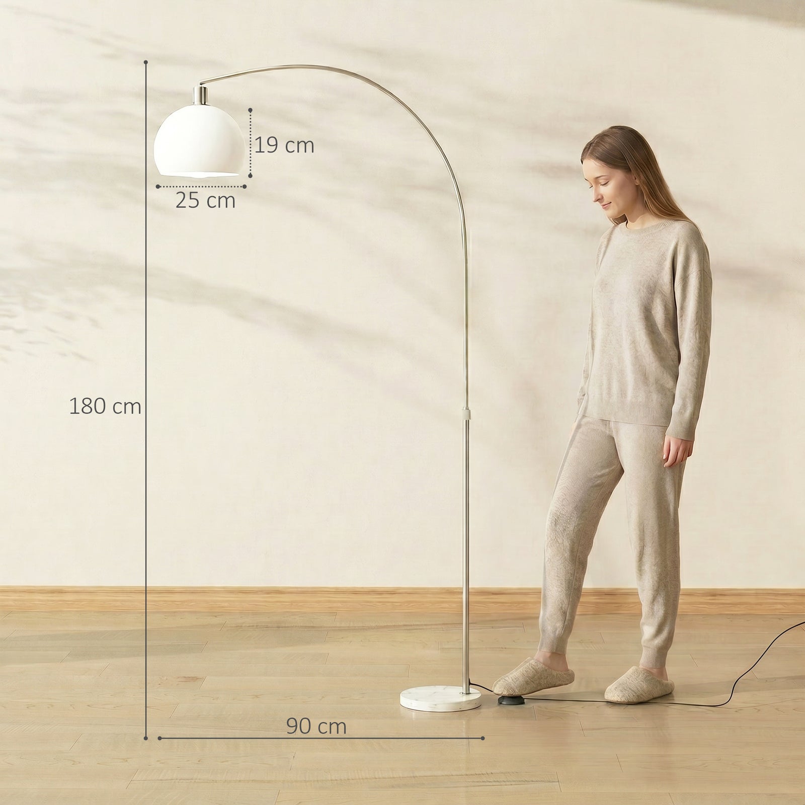Floor Lamp for Living Room, Modern Standing Lamp with Shade & Foot Swi