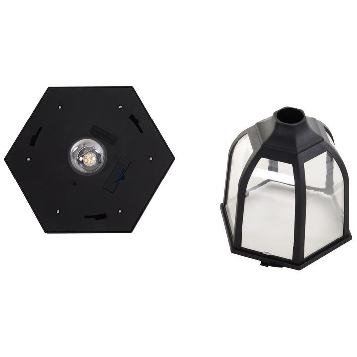 Outdoor Garden Solar Post Lamp Sensor Light LED Lantern Bollard Pathway Torch Light 1.77m Tall