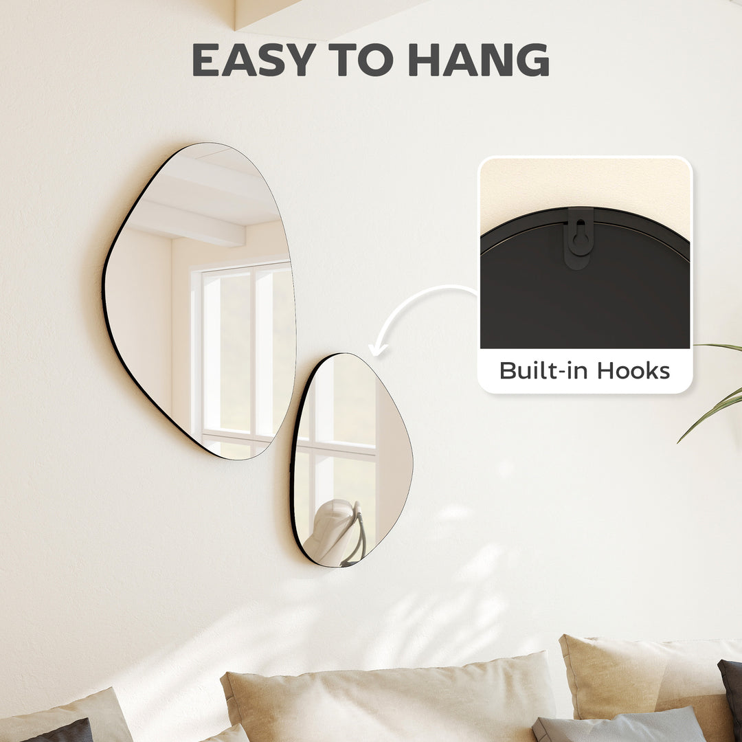 Set of 2 Pebble-Shaped Wall Mirror