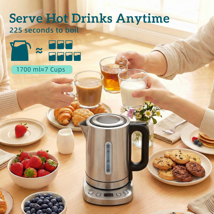 Electric Kettle, 1.7L, Fast Boil, 3kW Water Kettle with UK Strix Therm