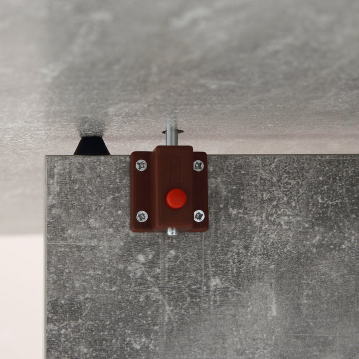 MCL Folding Dining Table, Drop Leaf Table with 2-Tier Shelves, Rolling Casters, for Small Spaces, Kitchen, Cement Grey