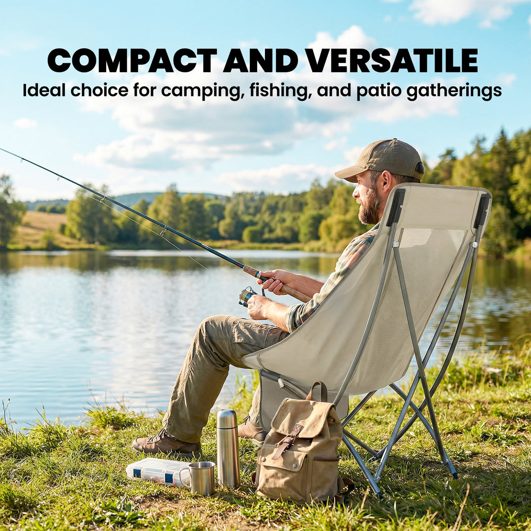 Camping Chair for Adults Heavy Duty Folding Camp Chair with Side Pocke