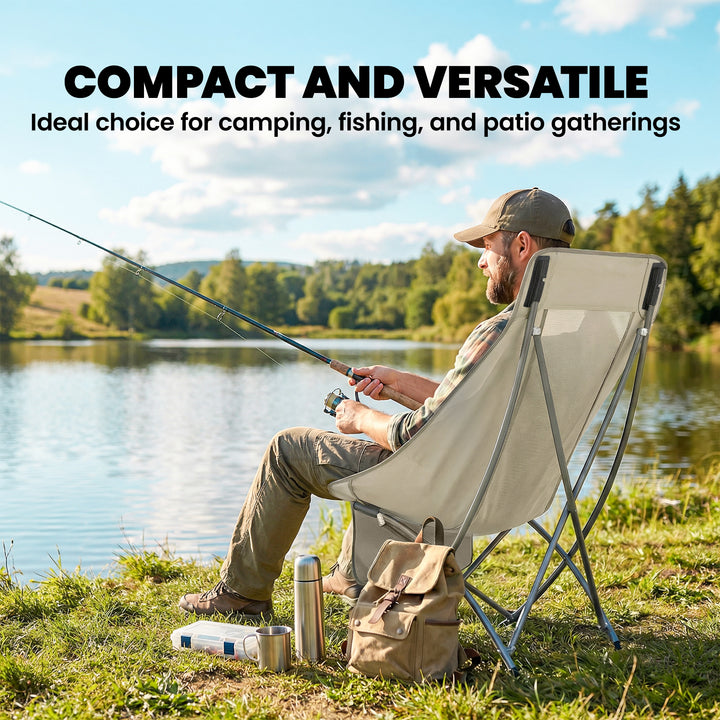 Camping Chair for Adults Heavy Duty Folding Camp Chair with Side Pocke