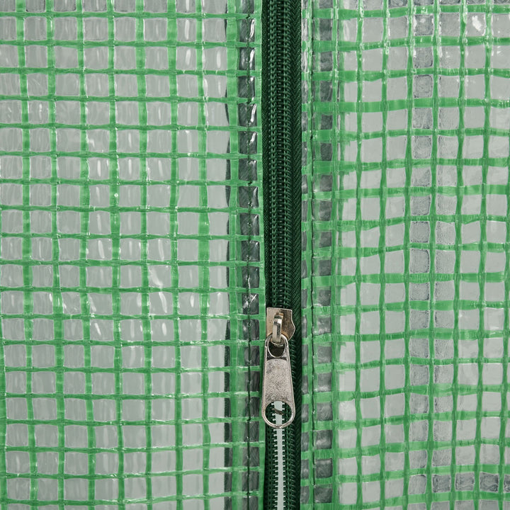 MCL Walk in Greenhouse with Shelves Steeple Green House for Garden Grow House Removable Cover 143x138x190cm, Green