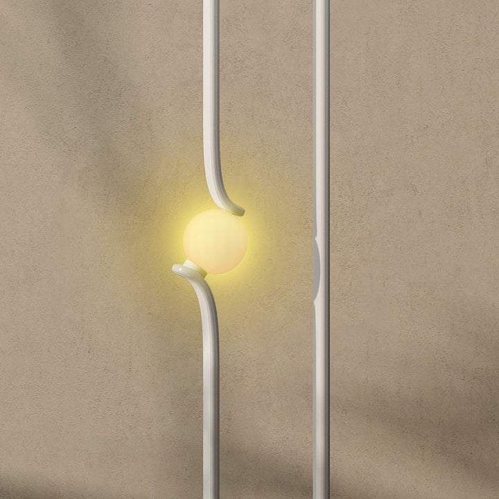 LED Floor Lamp, Dimmable Floor Standing Lamp with Glass Night Light, Foot Switch for Living Room, Bedroom, Office, White
