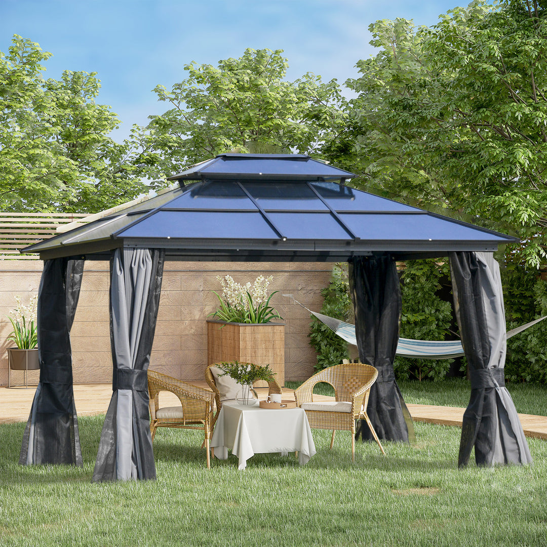 MCL Outdoor 3.6 x 3(m) Gazebo Cabana w/ Steel Frame & Net Sidewalls for Privacy