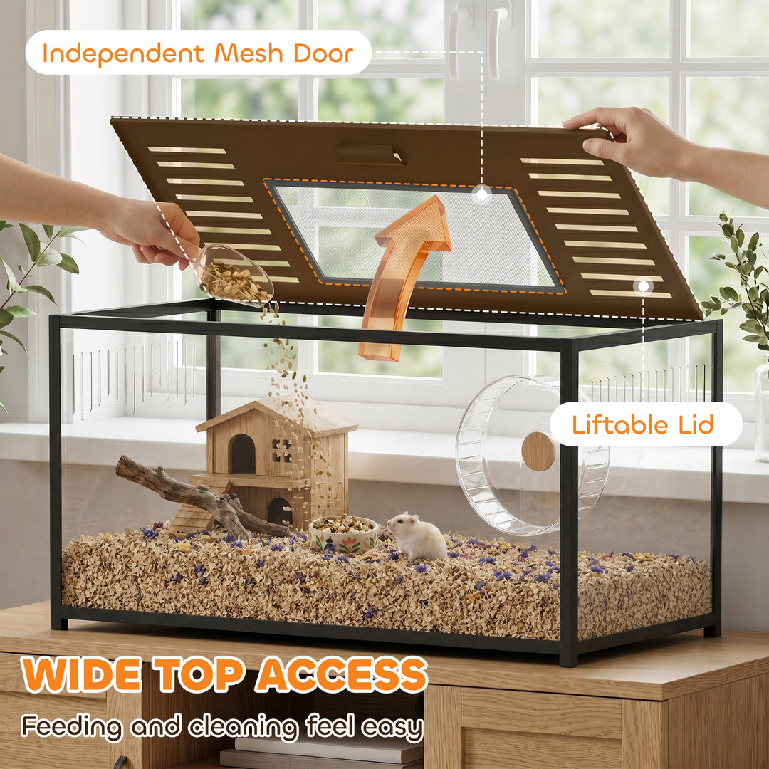 Large Hamster Cage, Chewproof Metal Rat Cage with Openable Top for Syr