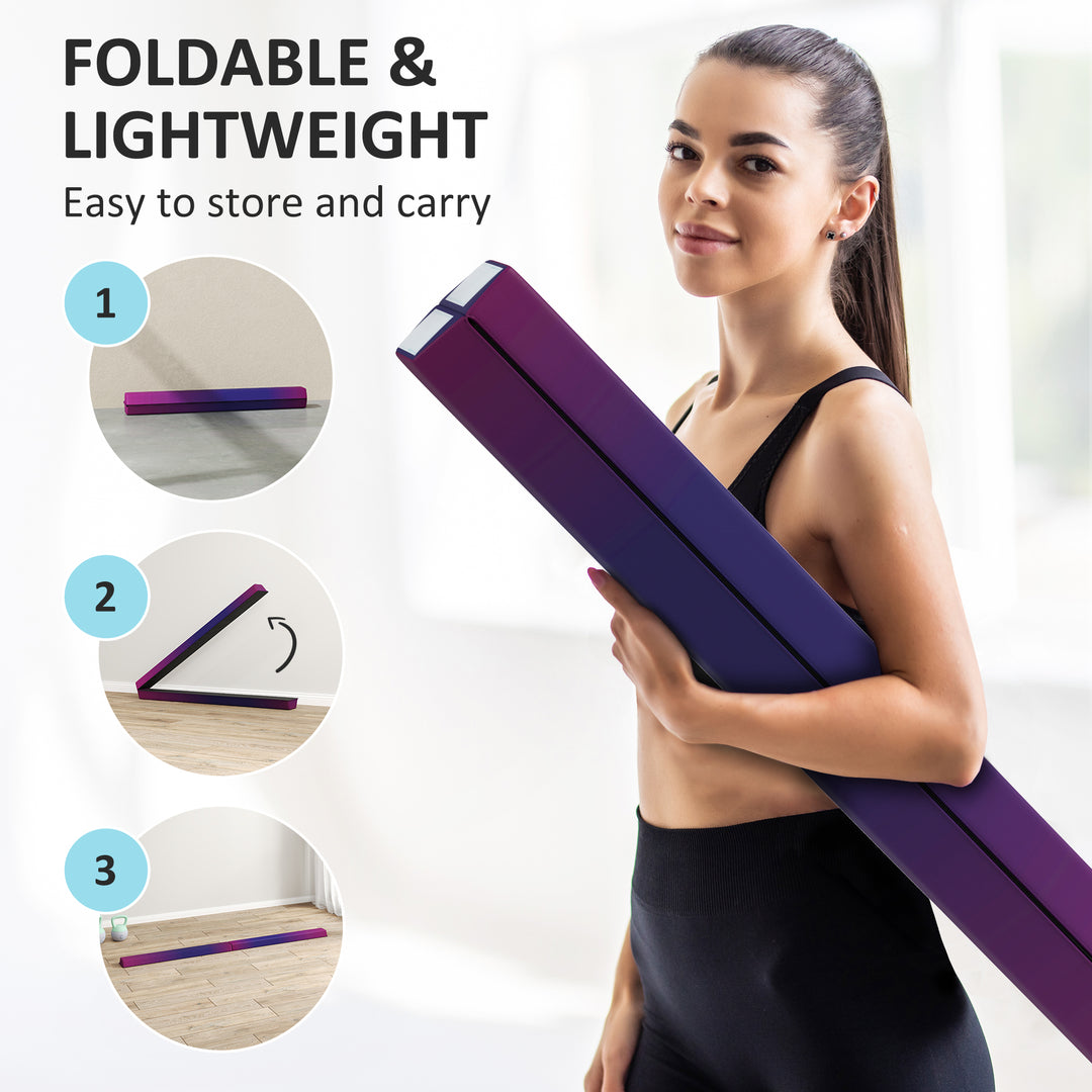 7.7ft Folding Gymnastics Beam, Floor Balance Beam for Kids with Anti-S