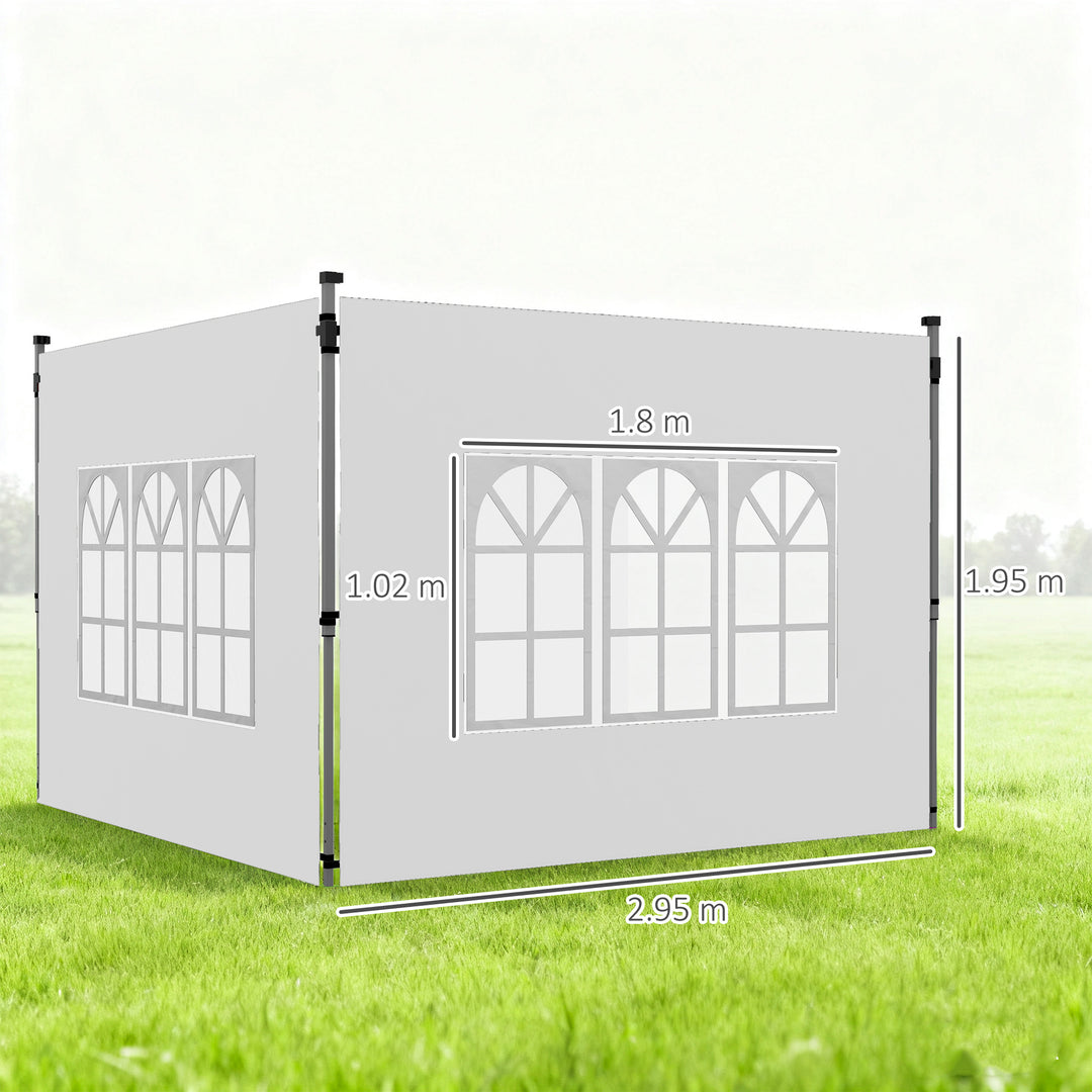 Gazebo Side Panels, Sides Replacement with Window for 3x3(m) or 3x4m P