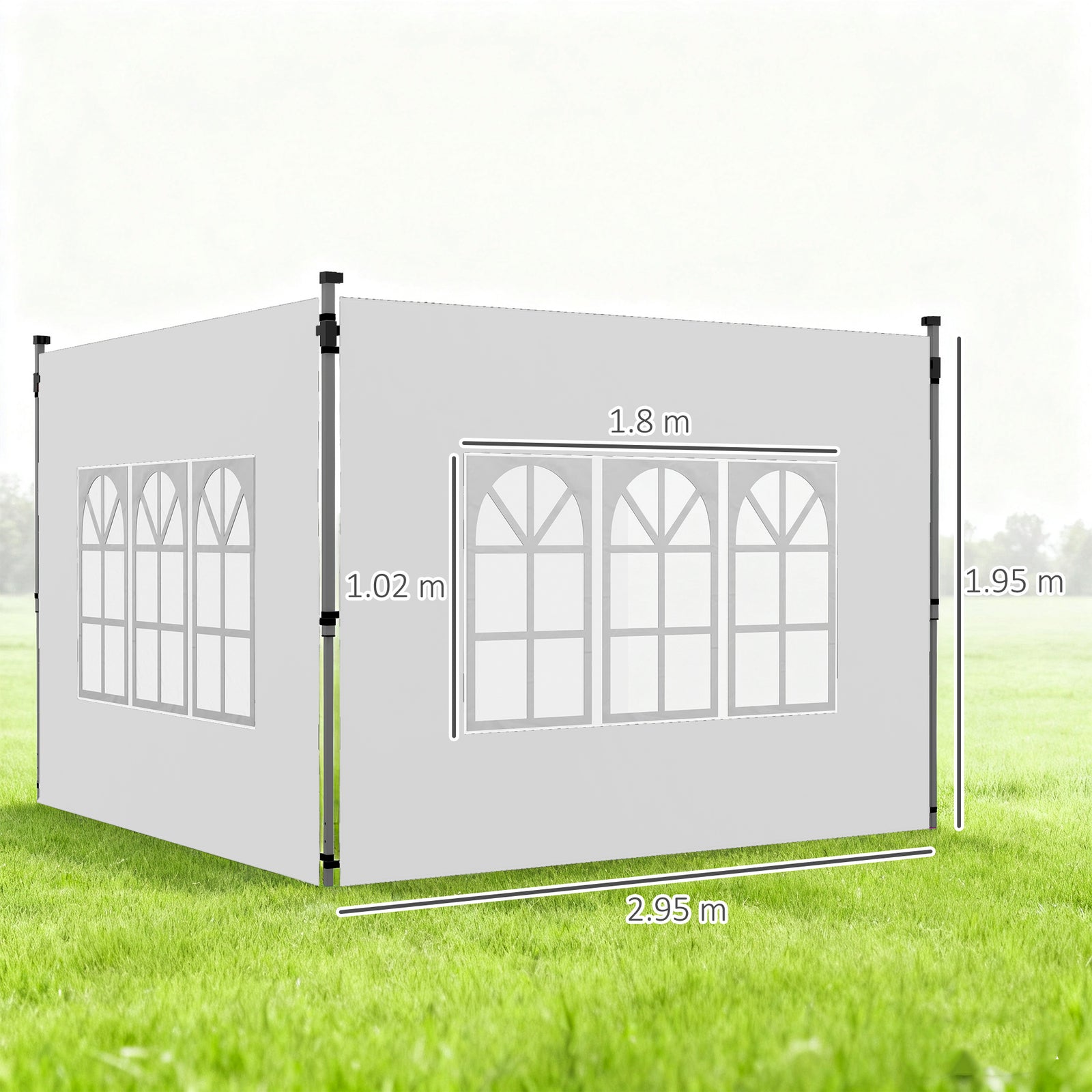 Gazebo Side Panels, Sides Replacement with Window for 3x3(m) or 3x4m P