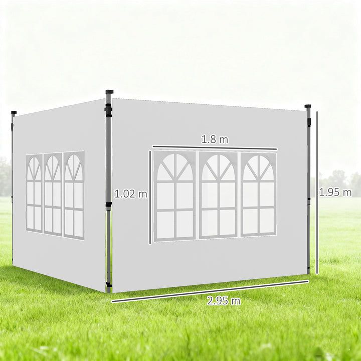 Gazebo Side Panels, Sides Replacement with Window for 3x3(m) or 3x4m P