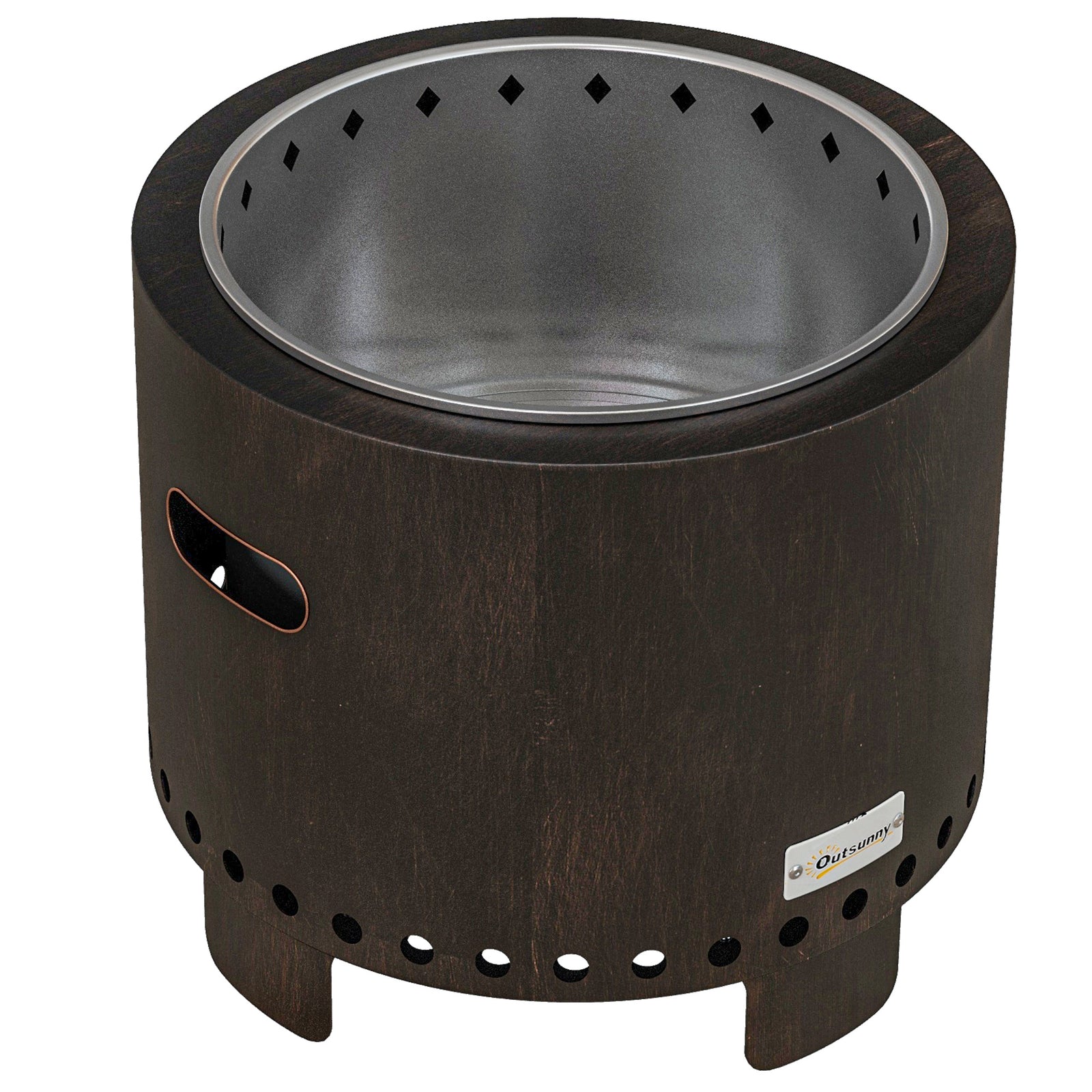 Metal Wood-burning Smokeless Fire Pit, Black