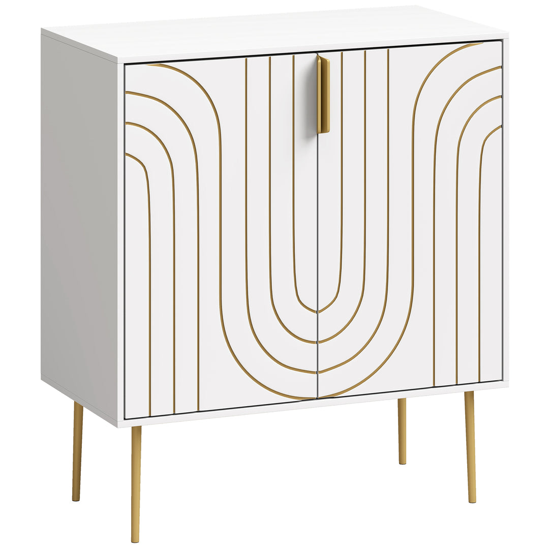 Modern Kitchen Cupboard, Storage Cabinet with 2 Doors, Adjustable Shel