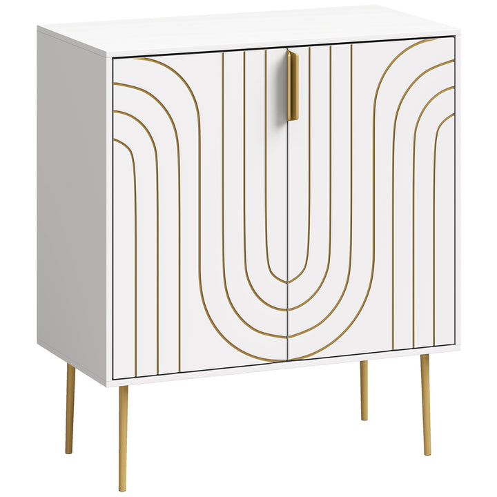Modern Kitchen Cupboard, Storage Cabinet with 2 Doors, Adjustable Shel