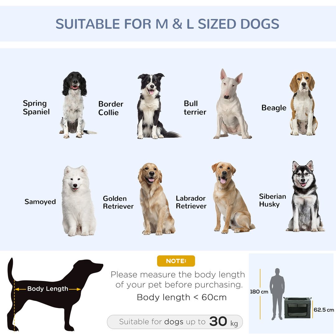 90cm Pet Carrier Bag, with Cushion for Medium, Large Dogs - Grey