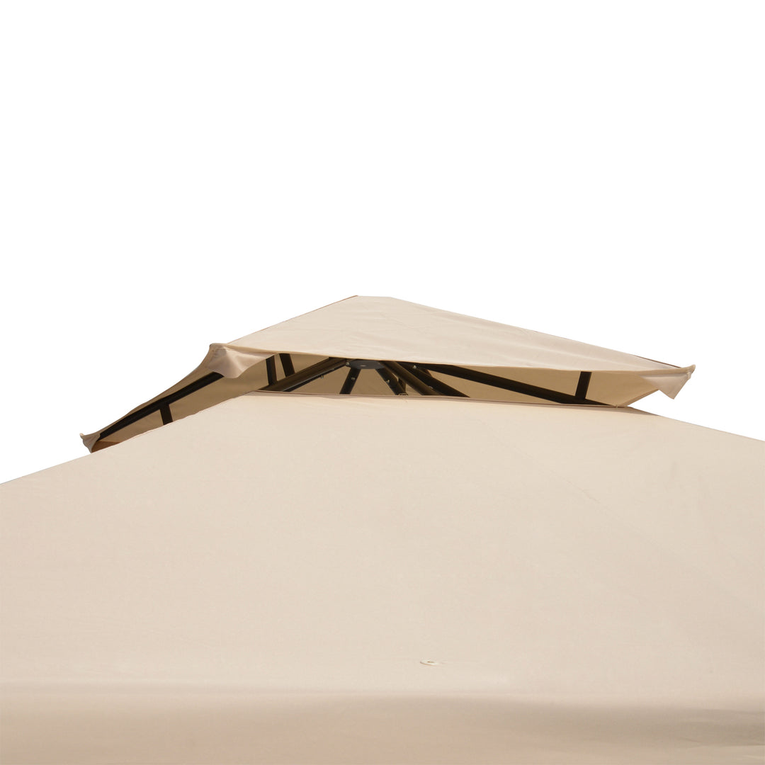 MCL 3(m) x 3(m) Garden Gazebo, Double Roof Outdoor Gazebo Canopy Shelter with Netting, Solid Steel Frame for Garden, Lawn, Backyard and Deck