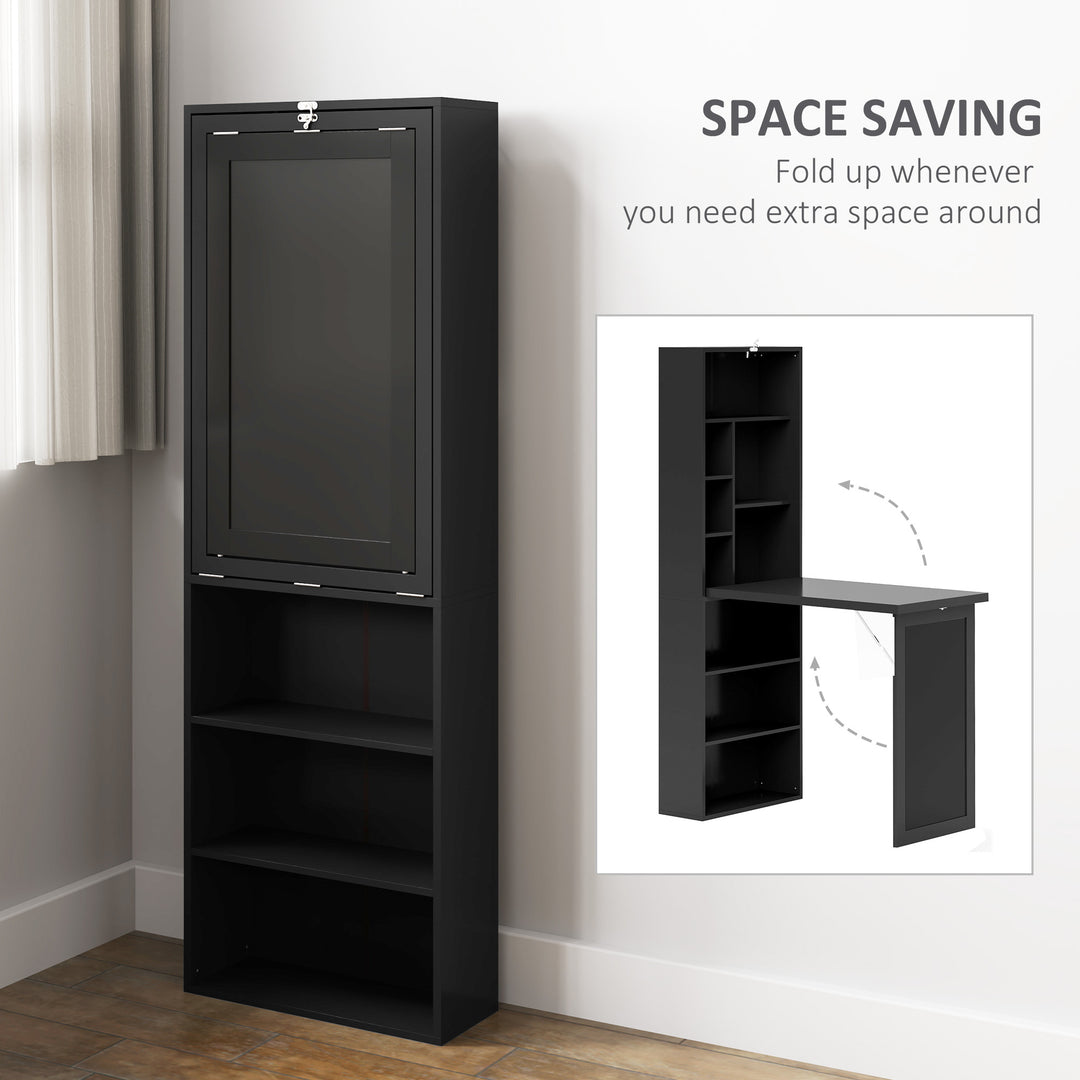 Three-Part Work Desk, with Storage and Chalkboard - Black