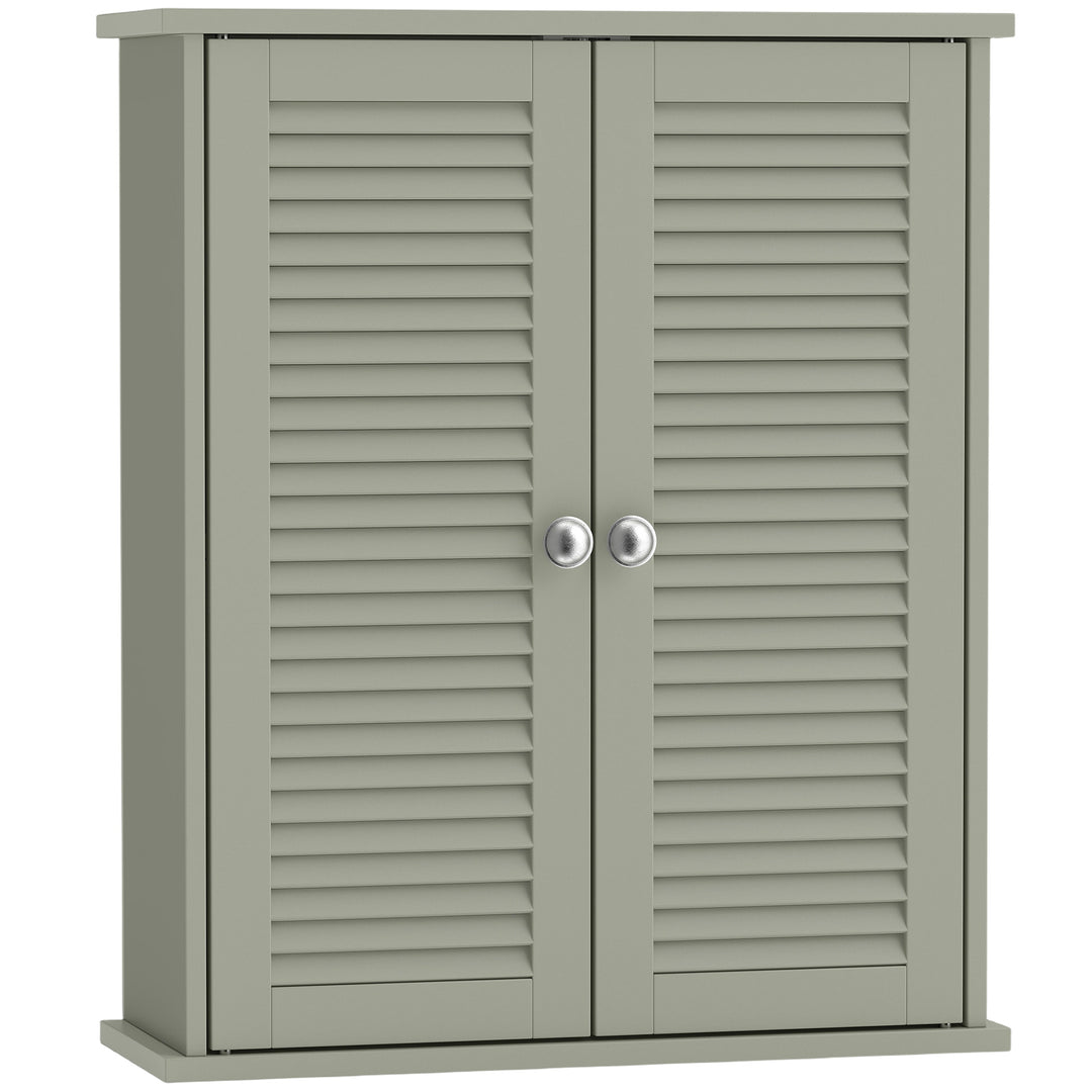 Bathroom Cabinet, Bathroom Wall Cabinet with Louvered Doors and Adjust