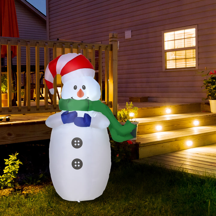 HOMCOM Inflatable Christmas Snowman 120 cm W/LED Lights | Aosom UK