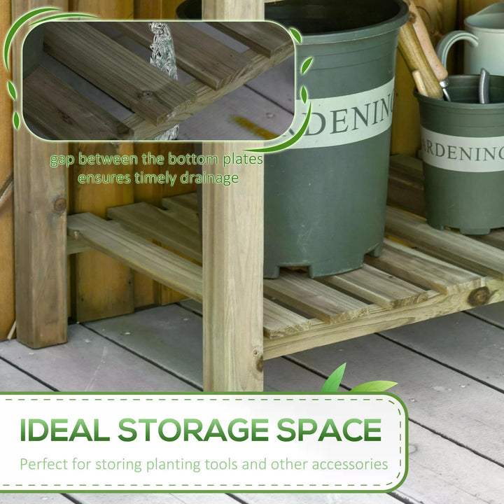 MCL Garden Wooden Planters， Raised Garden Bed with Legs and Storage Shelf Elevated Wooden Planter Box