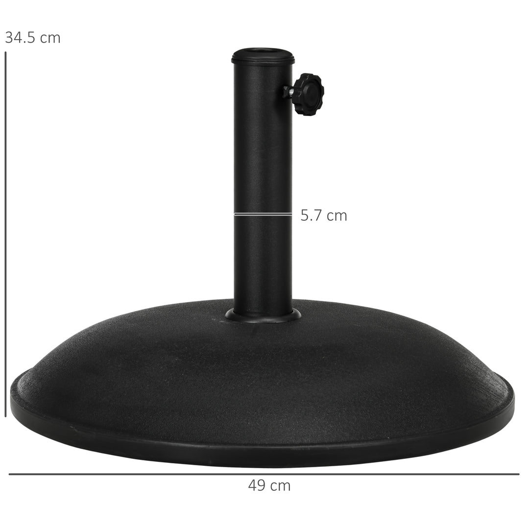 Heavy Duty Cement Parasol Base 20kg Round Patio Umbrella Stand Garden Outdoor Shade Holder for Dia. 35mm/38mm/48mm Poles
