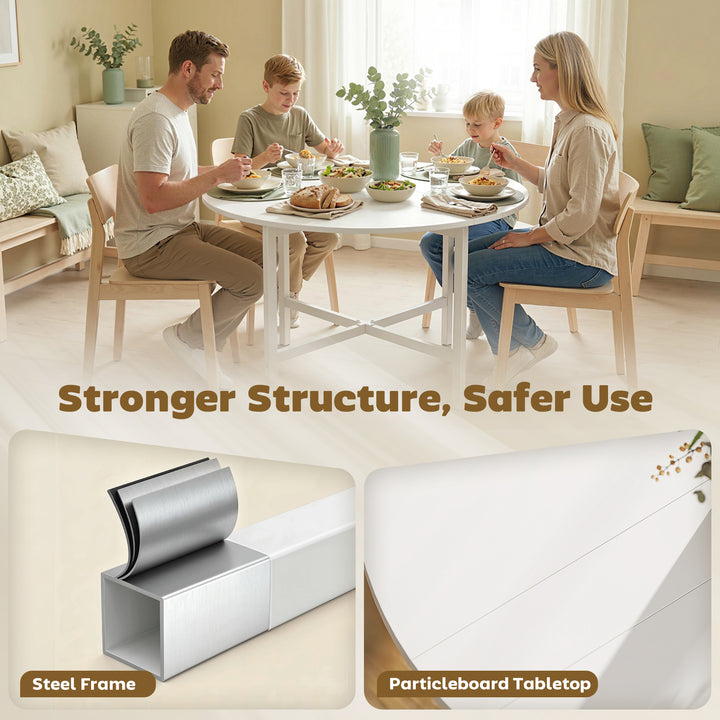 Collapsible Drop Leaf Table, Folding Dining Table for Small Spaces, Ex