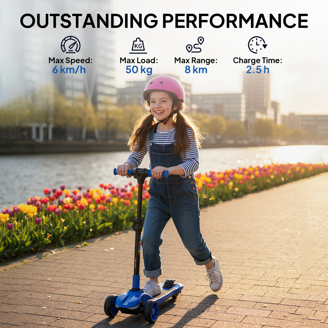 Three-Wheel Foldable Electric Scooter for Kids Aged 6-10 Years