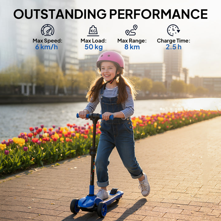 Three-Wheel Foldable Electric Scooter for Kids Aged 6-10 Years