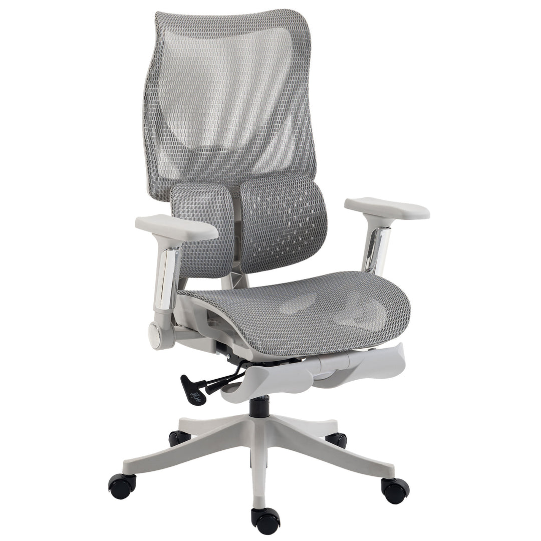 Ergonomic Office Chair with Lumbar Support, Mesh Reclining Desk Chair - Grey