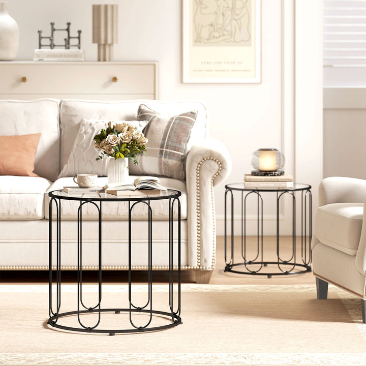 Elliptical Cut-Out Nesting Tables - Black