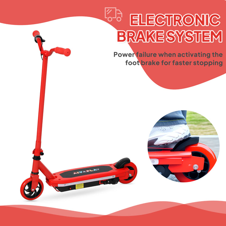 AIYAPLAY Electric Scooter for Kids 6-14 Years, with Colourful Lights, Red