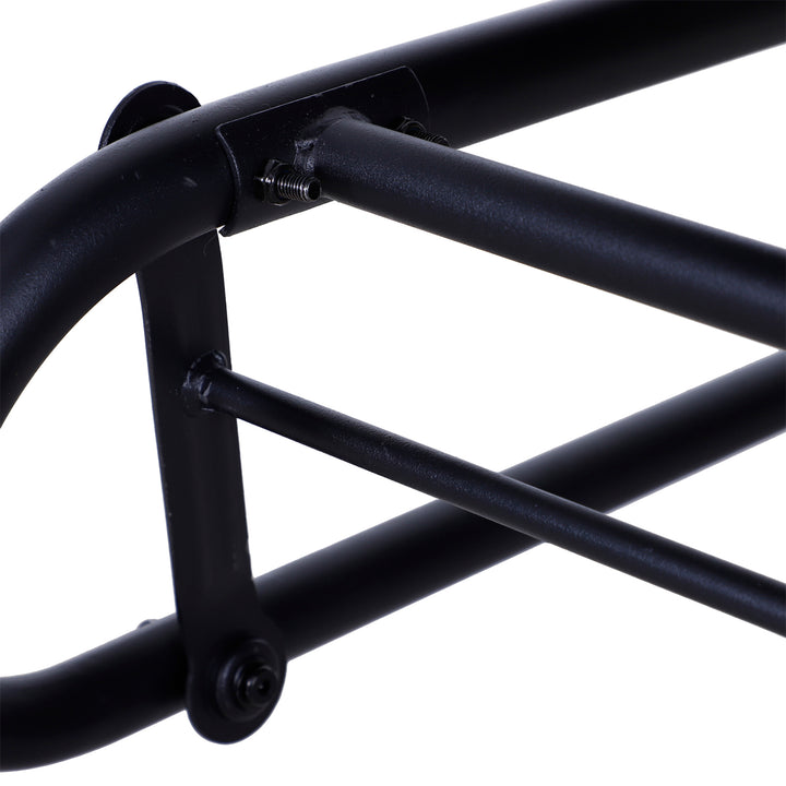 MCL 2 Seater PE Rattan Glider Bench, Outdoor Loveseat Chair with Steel Frame, Porch Rocking Glider for 2 Person with Armchair, High Back, Black