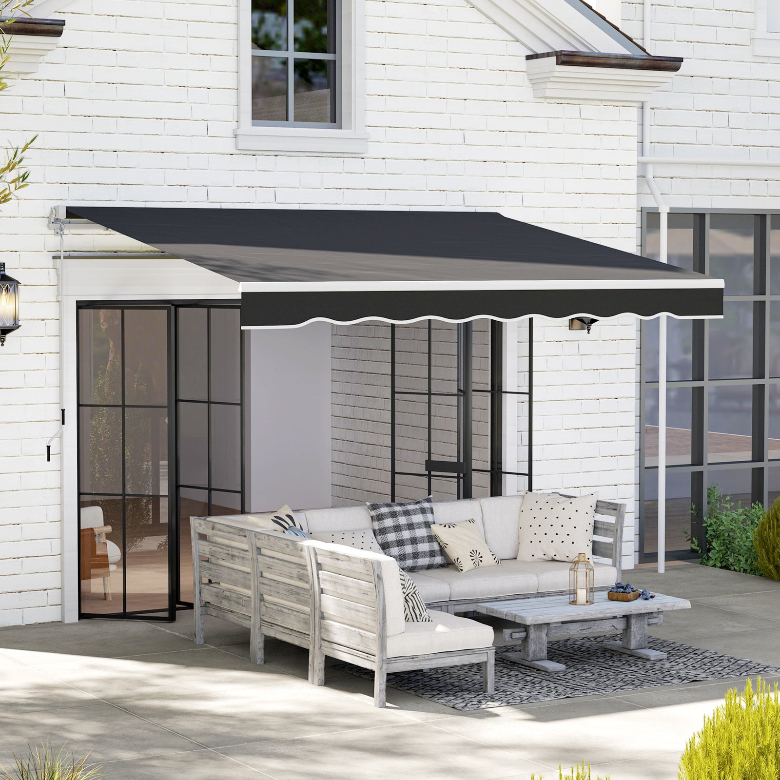 Garden Retractable Awning - Black