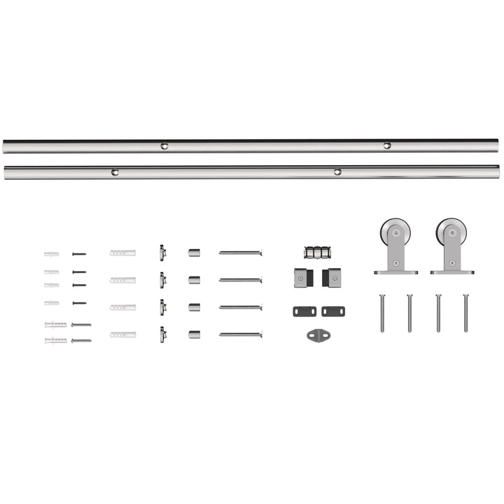 Sliding Door Hardware Kit Smooth Quiet 304 Stainless Steel for 180cm T