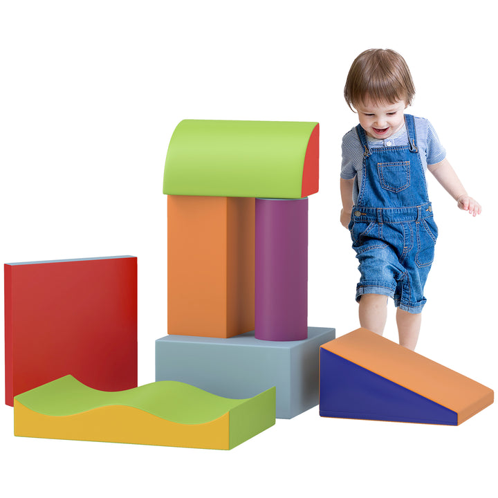 HOMCOM 7 Piece Soft Soft Play Set for Toddlers 1-3 Years, Multicoloured | Aosom UK